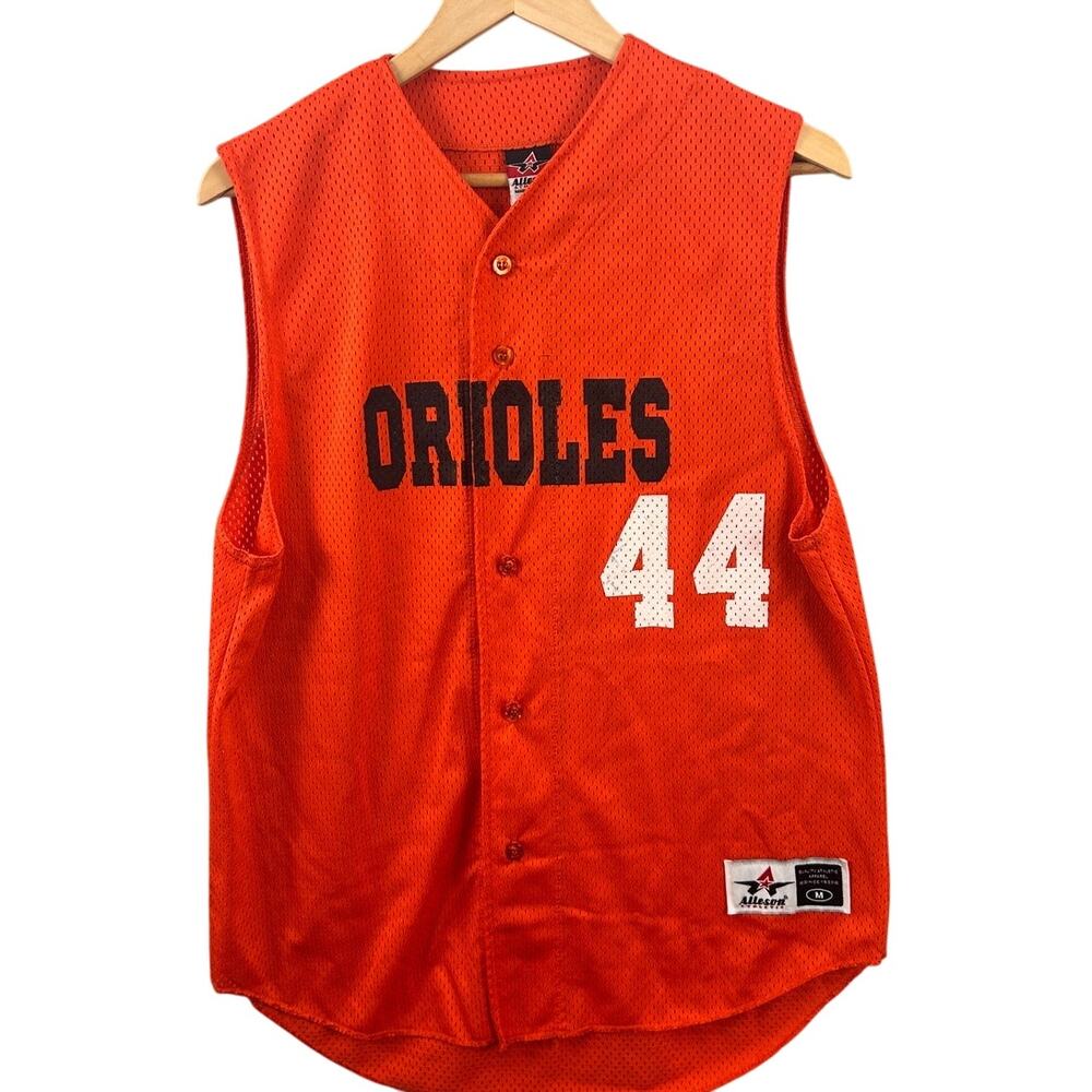 Alleson Athletic Orioles Baseball Jersey Vest Orange Mesh  Medium‎ 44 Sleeveless